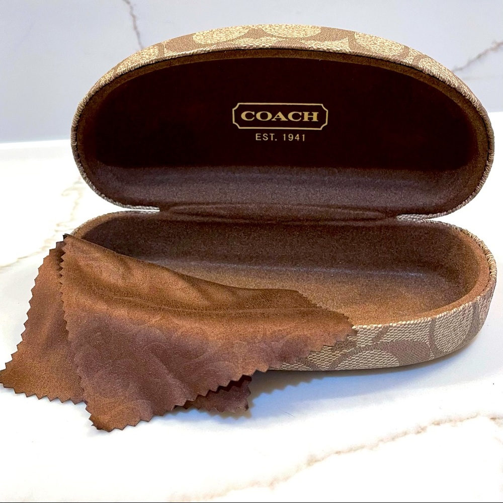 EUC Coach Signature Monogram Eyeglass Sunglass Hard Shell Case